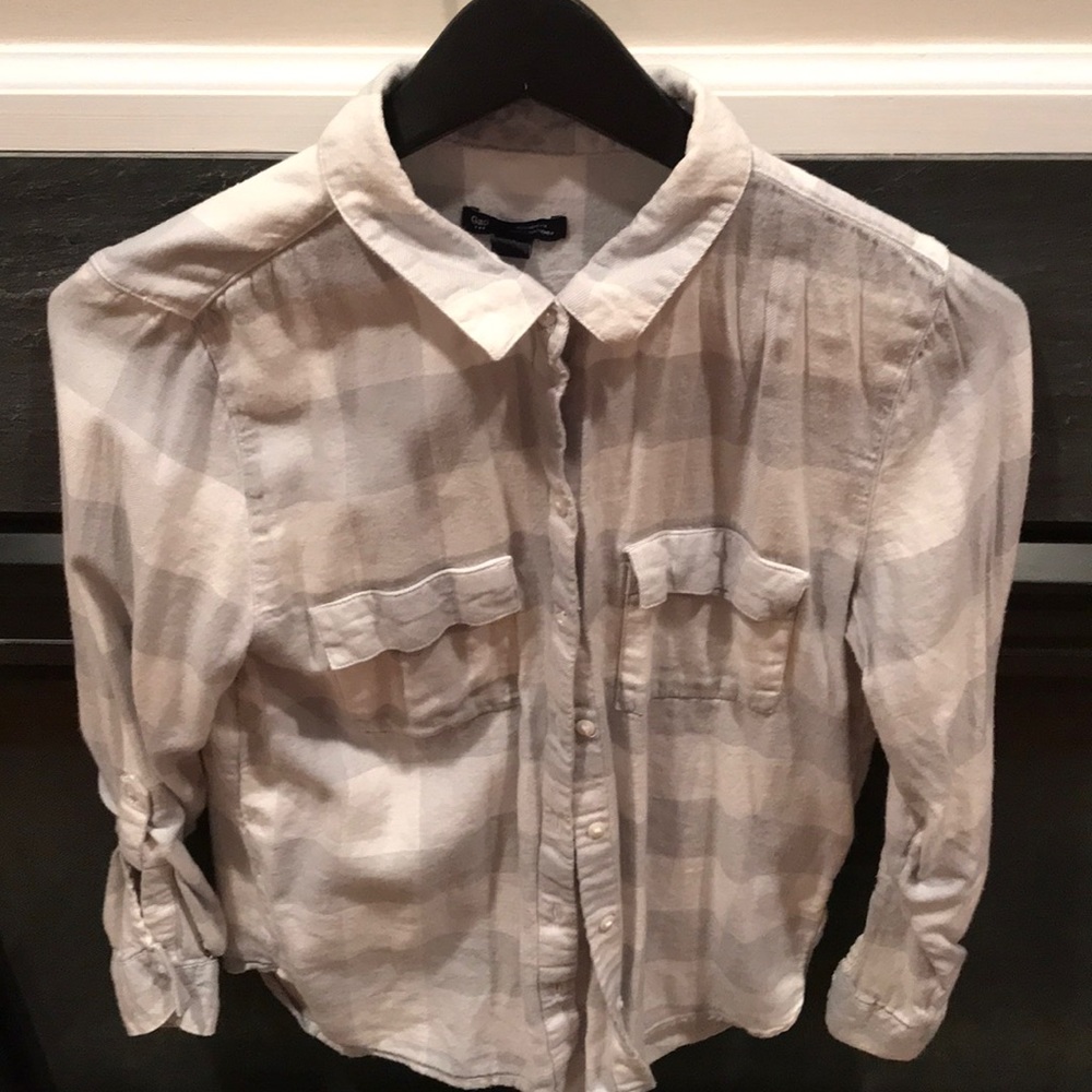 Gap light gray flannel shirt
